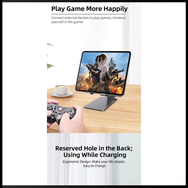 Giá Đỡ Điện Thoại / Máy Tính Bảng Bằng Hợp Kim Nhôm Có Thể Gấp Gọn Tiện Dụng