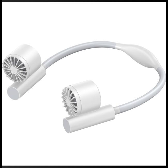 Quạt Làm Mát Đeo Cổ Không Cánh Chạy Pin 2400mah Hai Đầu Yên Tĩnh Có Thể Sạc Lại Bằng Cổng Usb