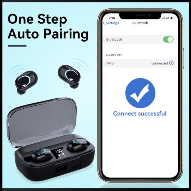 Tai Nghe Nhét Tai Zevaret Bluetooth Không Dây Chống Ồn Có Màn Hình Kỹ Thuật Số