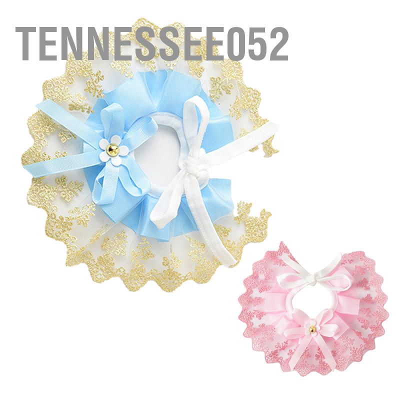 Tennessee052 Yếm Thú Cưng Có Thể Giặt Viền Ren Dây Đeo Điều Chỉnh Dễ Thương Tinh Tế Cho Khăn Chó Mèo