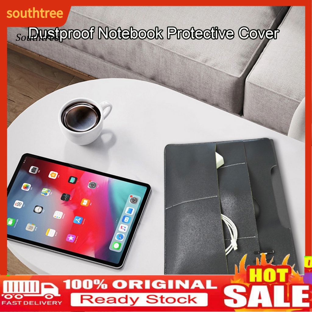 Túi Giả Da Hai Mặt Màu Trơn Đựng Laptop 10-15.6 Inch Chống Sốc Chống Thấm Nước