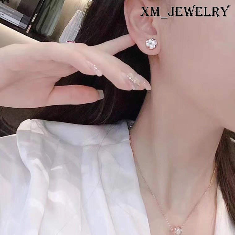 Bông Tai Cỏ Bốn Lá Bằng Thép Titan Không Gỉ Không Gây Dị Ứng Thời Trang Cho Nữ