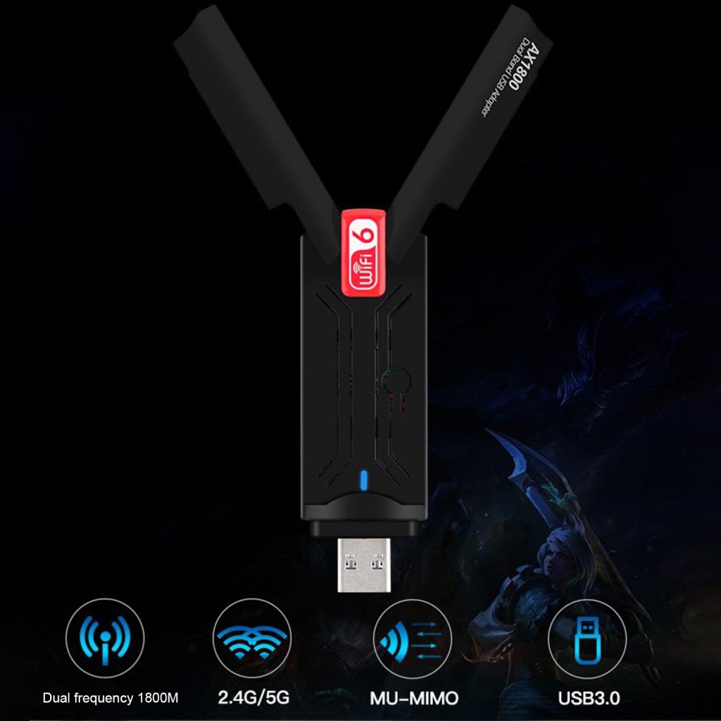 Thẻ Mạng Không Dây 5Ghz 2.4Ghz 1800Mbps Băng Tần Kép 802.11A 6 Cổng USB WiFi Cho Máy Tính Để Bàn
