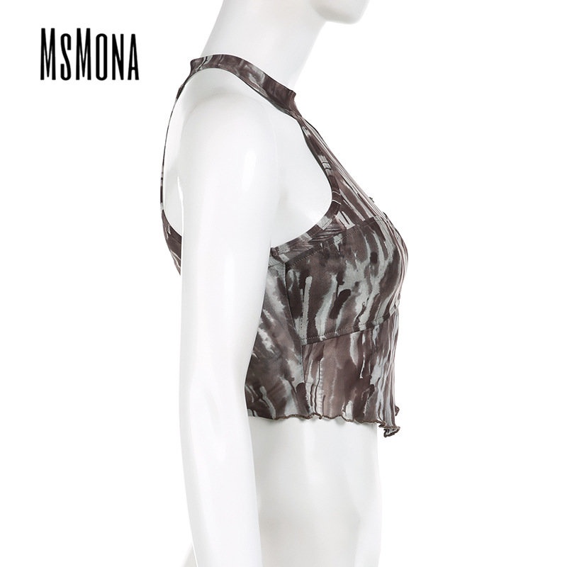 Áo Tank Top Sát Nách Cổ Tròn Màu Trơn In Họa Tiết Hoa Thời Trang 2023 Cho Nữ