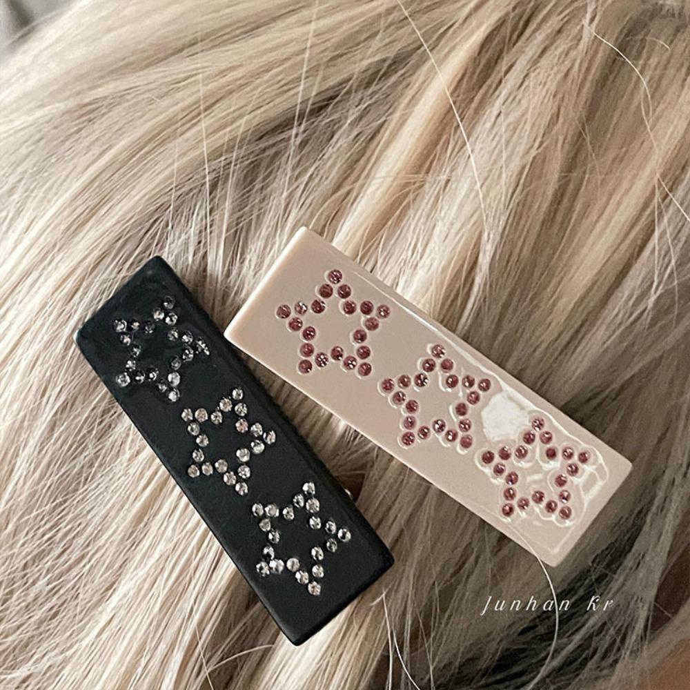 Kẹp Tóc Dài Hình Chữ Nhật In Họa Tiết Hình Học Ngọt Ngào Cho Bạn Gái|Phụ Kiện Trang Trí Phong Cách Hàn Quốc