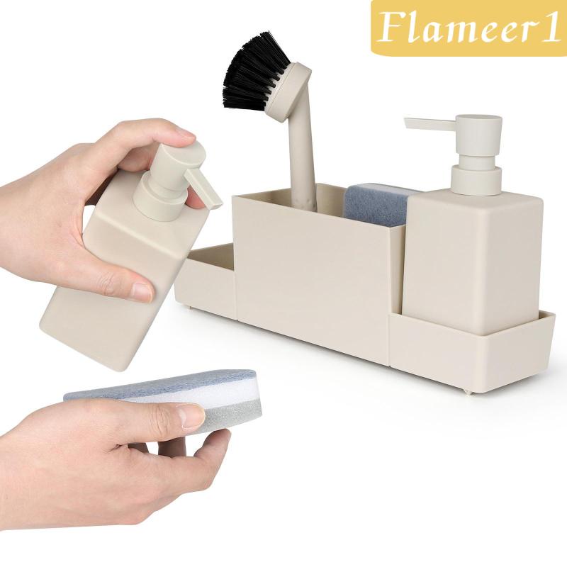 Set 1 / 4 Bình Đựng Xà Phòng Có Giá Đỡ Bọt Biển Chống Trượt Tiện Dụng Cho Nhà Bếp / Phòng Tắm
