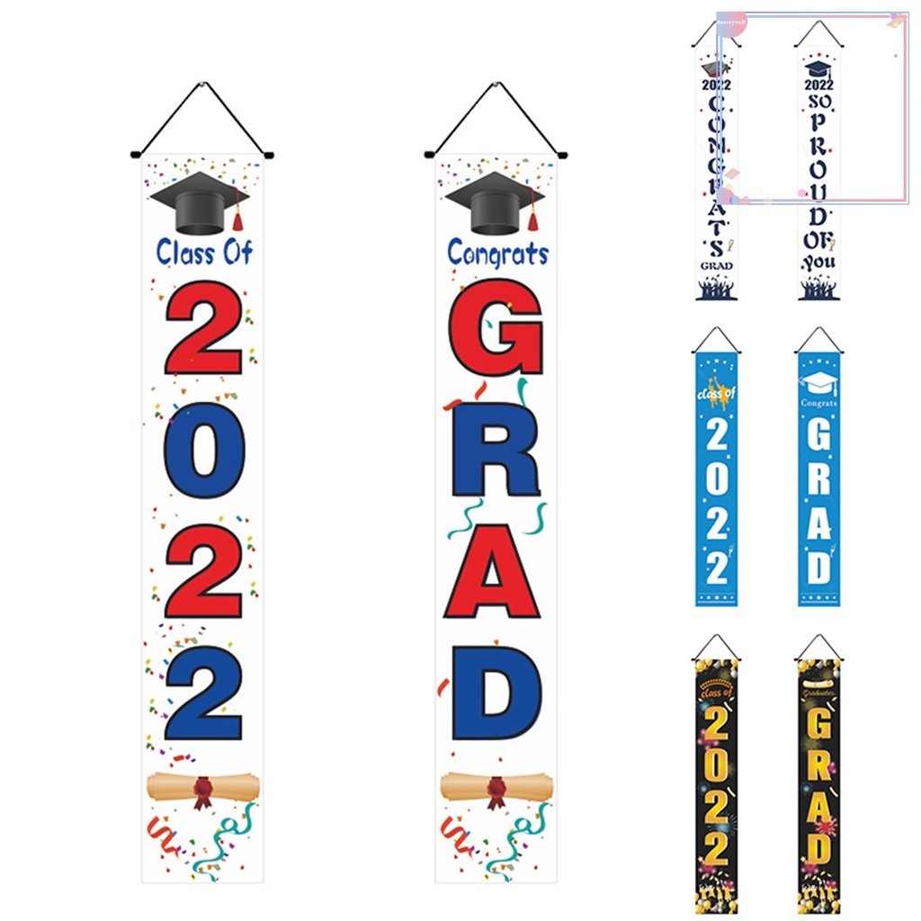 1 Cặp Biển Báo Bằng Vải Oxford Trong Suốt Dạng Gập Dày Dặn Gắn Cửa Trước Cho Lễ Tốt Nghiệp 2022
