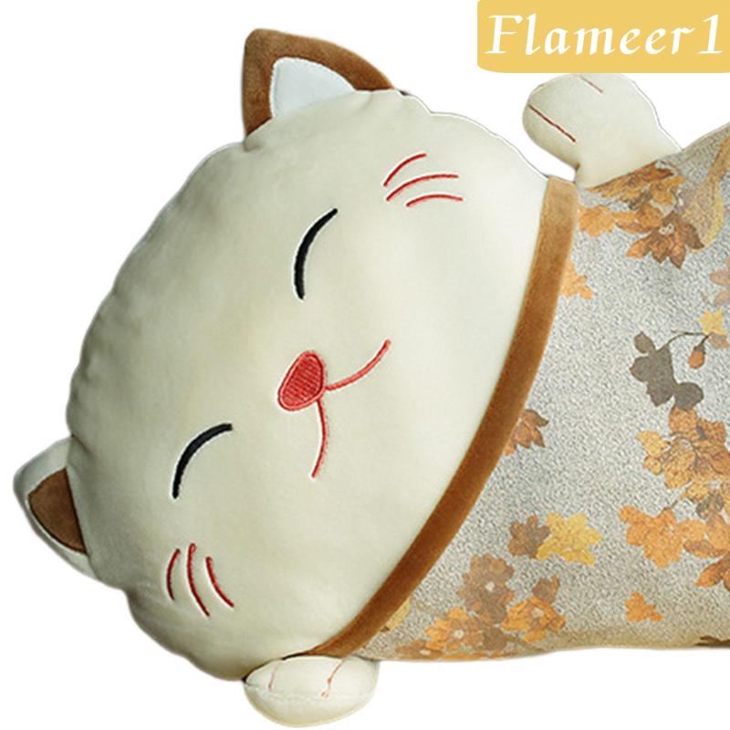 Gối Hình Mèo May Mắn Hoạt Hình Tháo Rời Được Làm Quà Tặng Năm Mới 1]