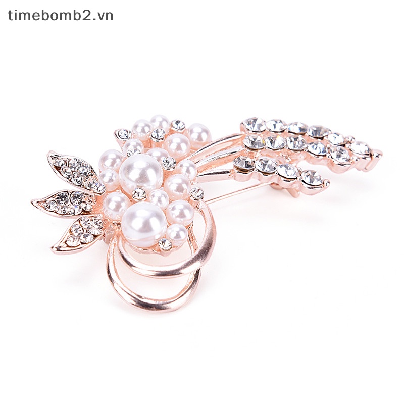Ghim Cài Áo Hình Hoa Đính Ngọc Trai Nhân Tạo Thời Trang