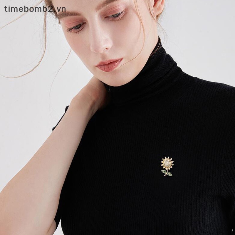 {Timebomb} Ghim Cài Áo Hình Nơ Hoa Hướng Dương Đính Đá Pha Lê Trang Trí Bó Hoa Cưới / Làm Quà Tặ