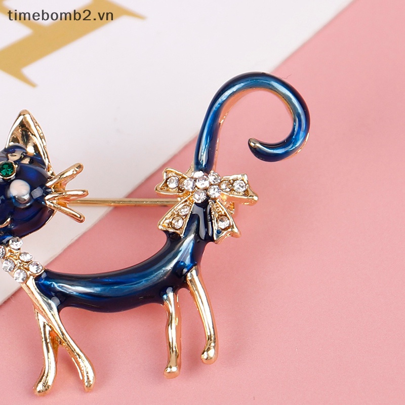 Ghim Cài Áo Hình Mèo Xanh Dương Cá Tính Cho Nữ