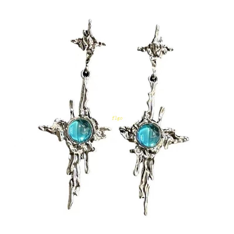 Khuyên Tai Lủng Lẳng Đính Đá Mặt Trăng Phù Hợp Làm Quà Sinh Nhật Cho Nữ