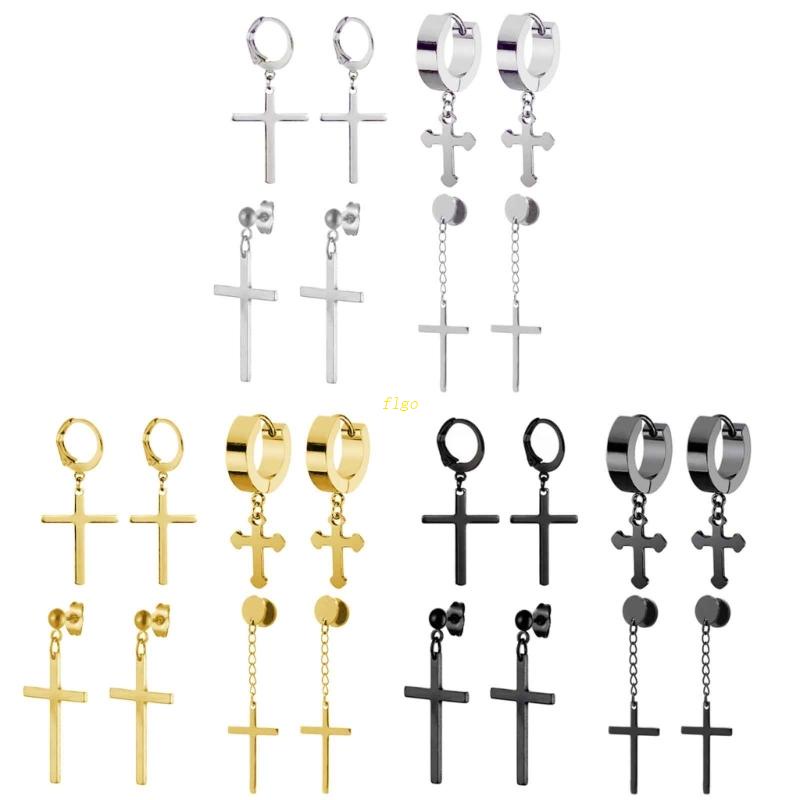 Set 4 Đôi Khuyên Tai Dạng Vòng Thời Trang Dành Cho Nam Và Nữ