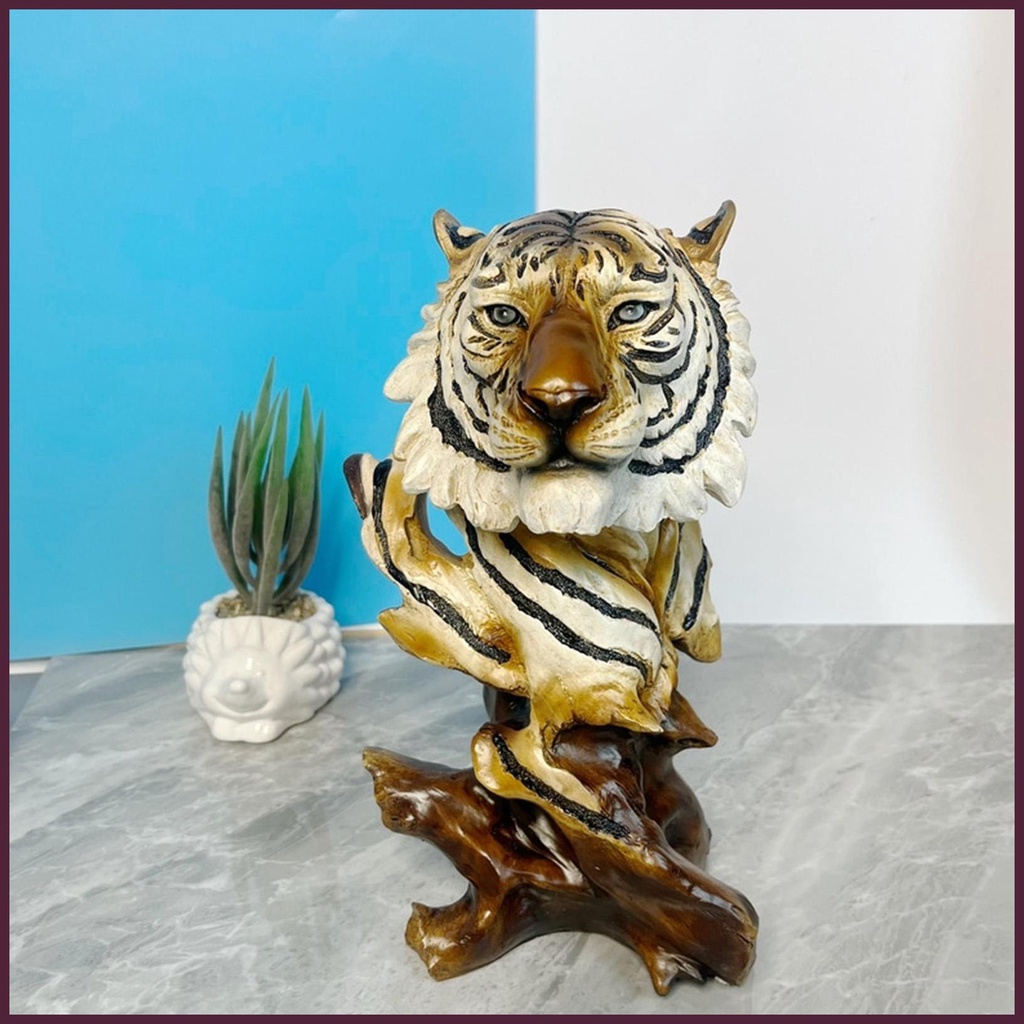 Mô Hình Đầu Hổ / Sư Tử / Hổ Bằng Nhựa Resin Trang Trí