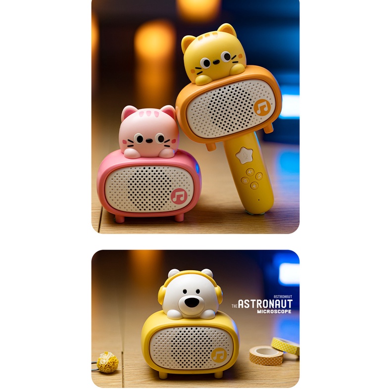 Đồ Chơi Micro Bluetooth Không Dây Tích Hợp Loa Hát Karaoke có thể tháo rời chức năng 2in1 cho bé