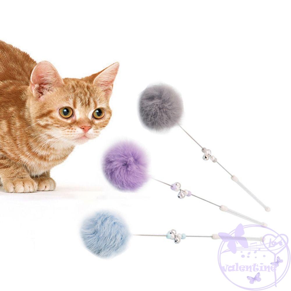 Gậy Trêu Mèo Bằng Lông Nhung Nhiều Màu Có Chuông Vui Nhộn