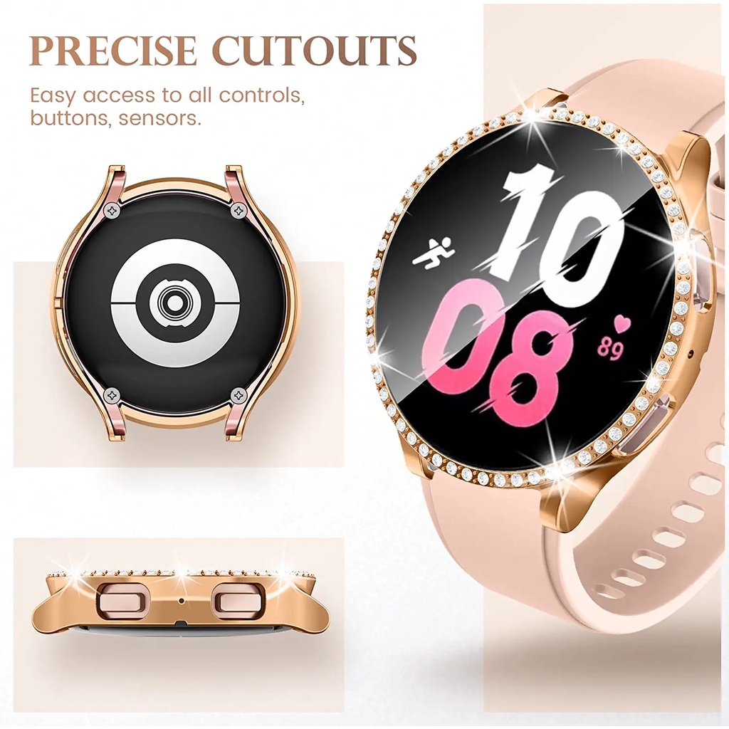 Bộ Ốp Bảo Vệ Mặt Đồng Hồ + Kính Cường Lực Dành Cho samsung Galaxy watch 5 4 44mm 40mm Galaxy watch4 5