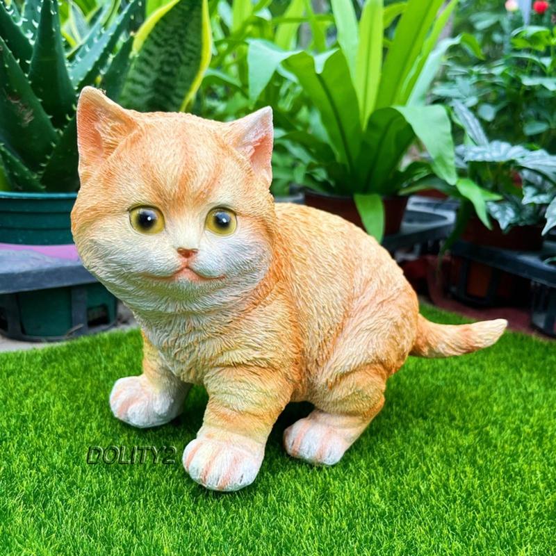 [Dolity2] Đồ trang trí Chú Mèo Bằng Nhựa Resin Trang Trí Tiểu Cảnh Sân Vườn