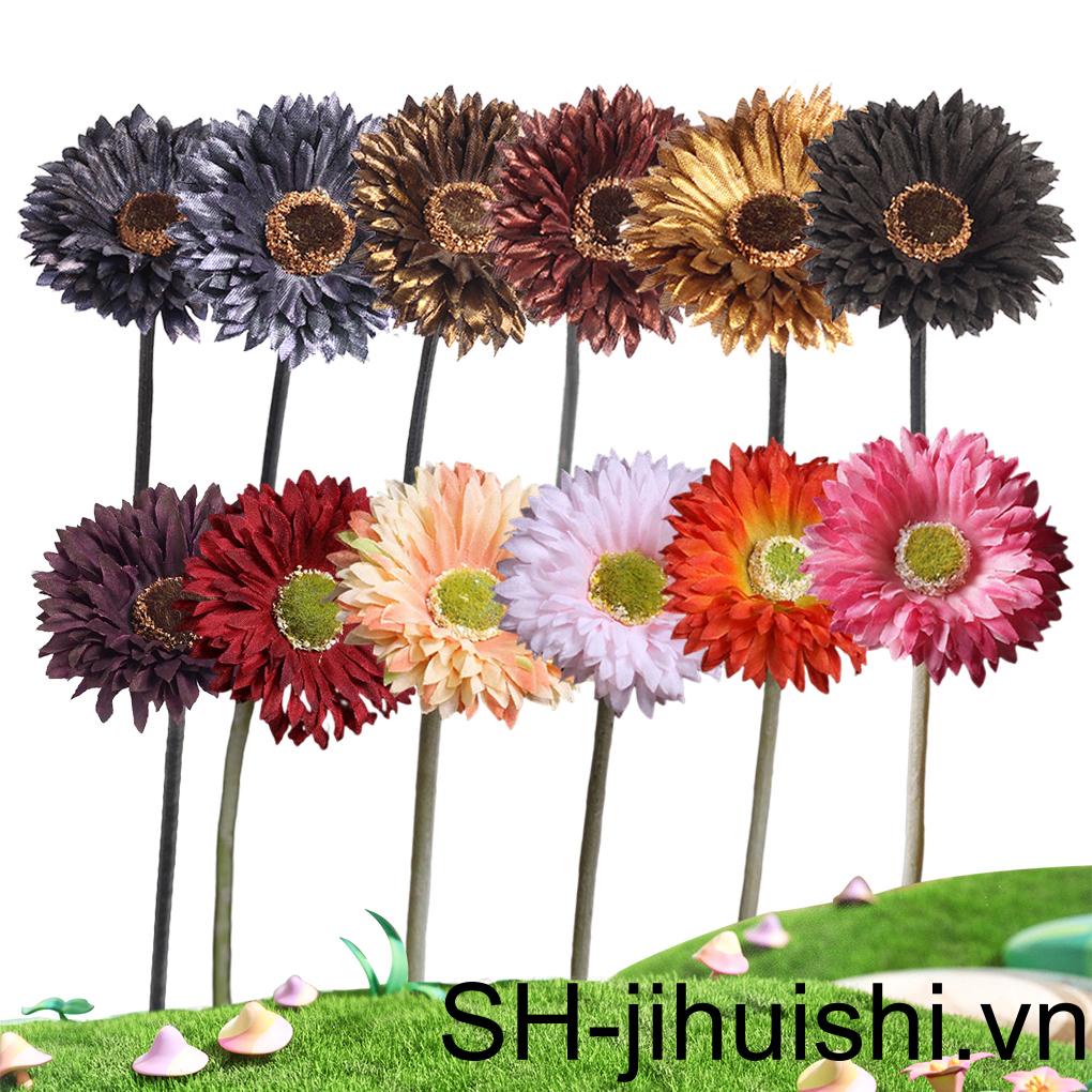 Bộ 36 Bông Hoa Giả Màu Xanh Dương Đậm Độc Đáo Trang Trí Nhà Cửa / Văn Phòng / Khách Sạn