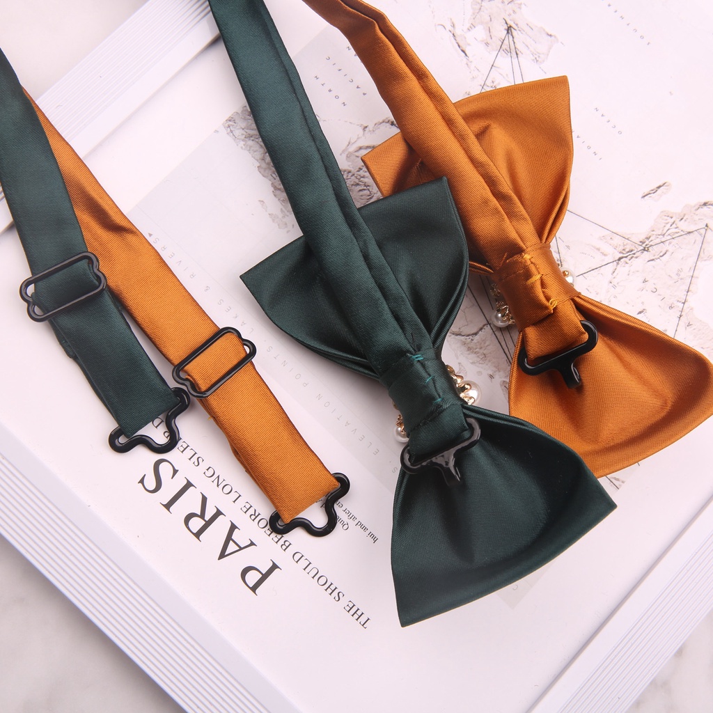 Cà Vạt Nơ Đính Ngọc Trai Giả 6 * 12CM Cho Chú Rể