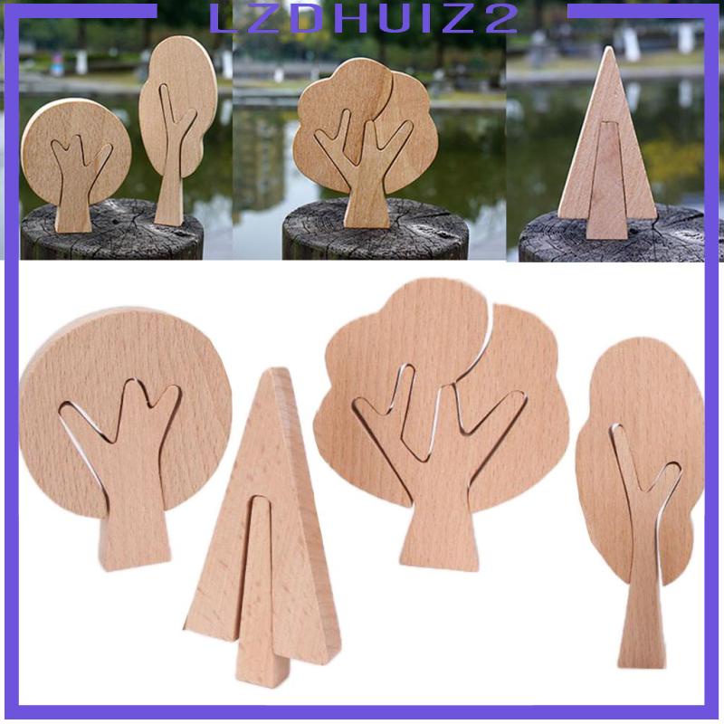 [Lzdhuiz] Bộ Đồ Chơi Cây Gỗ Sơn Chưa Hoàn Thiện Giáo Dục Sớm DIY