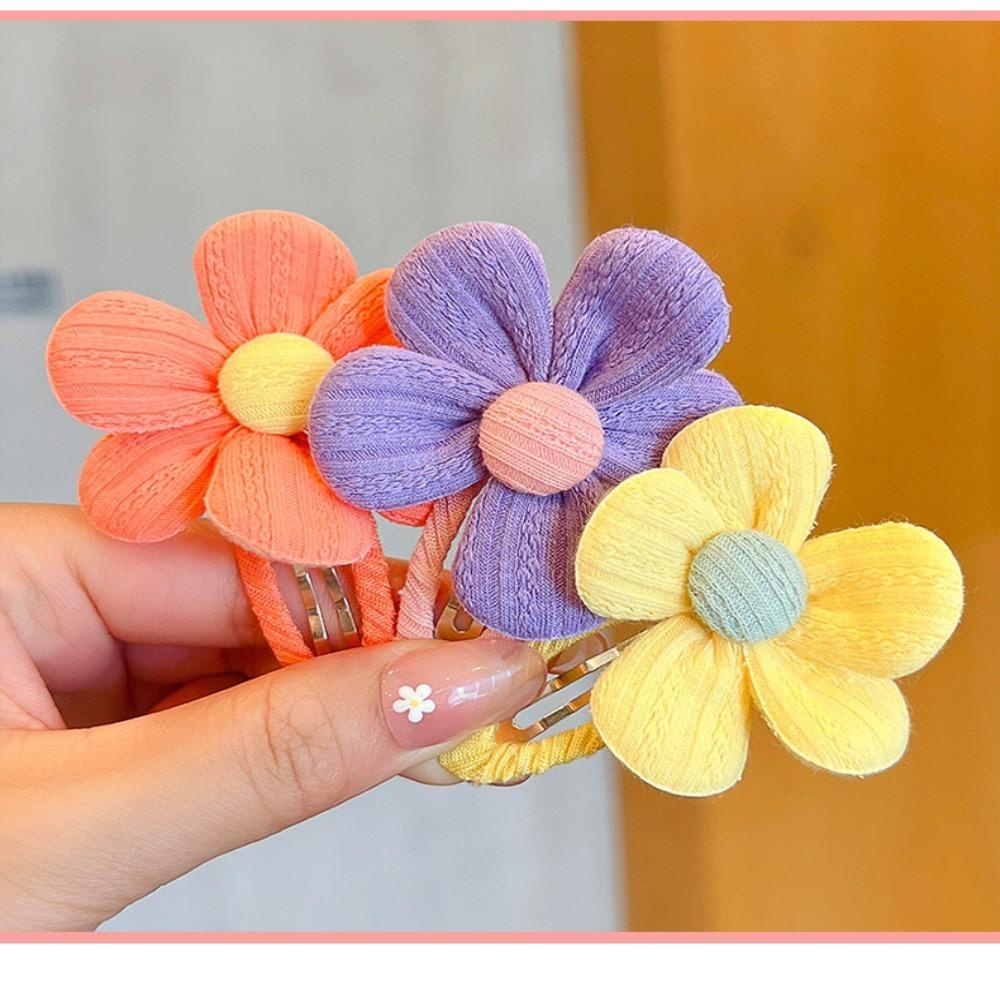 MOILYVN Set 4 Cặp Kẹp Tóc Vải Đính Hoa Dễ Thương Cho Bé Gái
