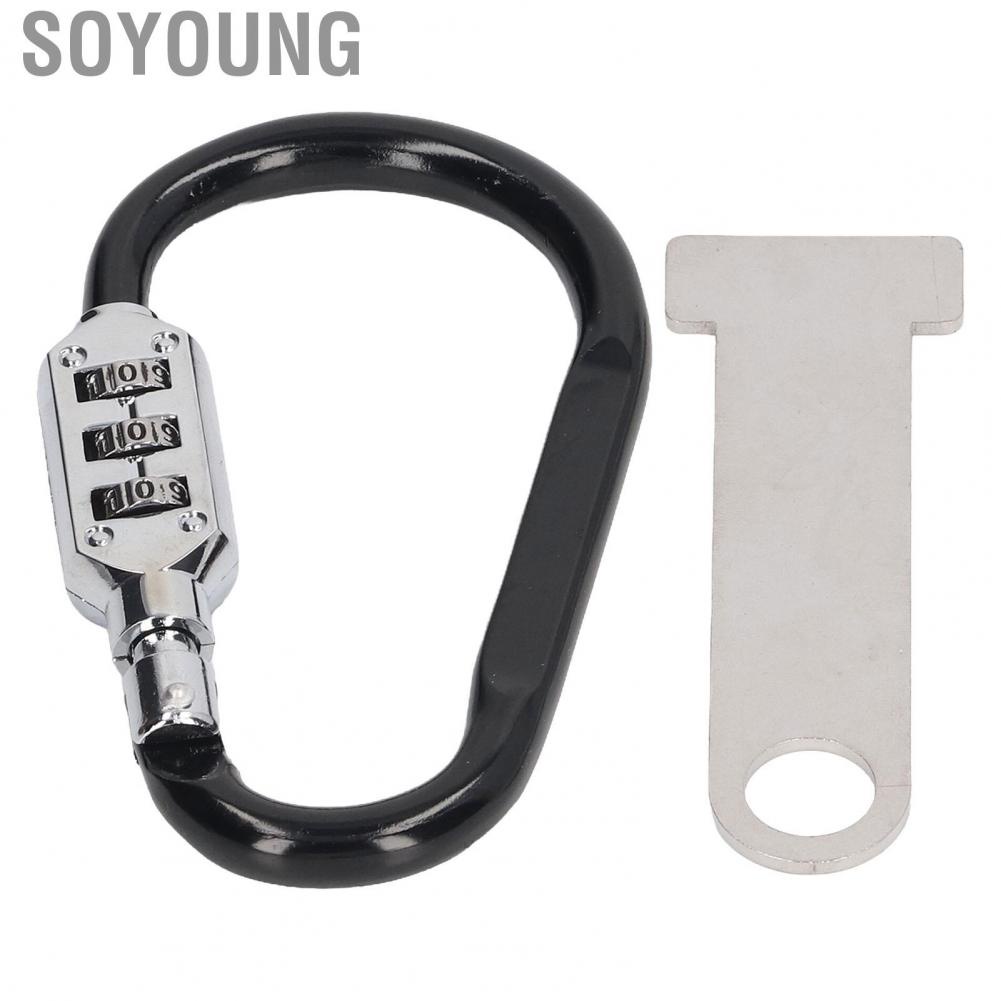 Soyoung  Theft Lock Aluminum Alloy 3 Digit Practical Security Climbing Carabiner for Bicycle