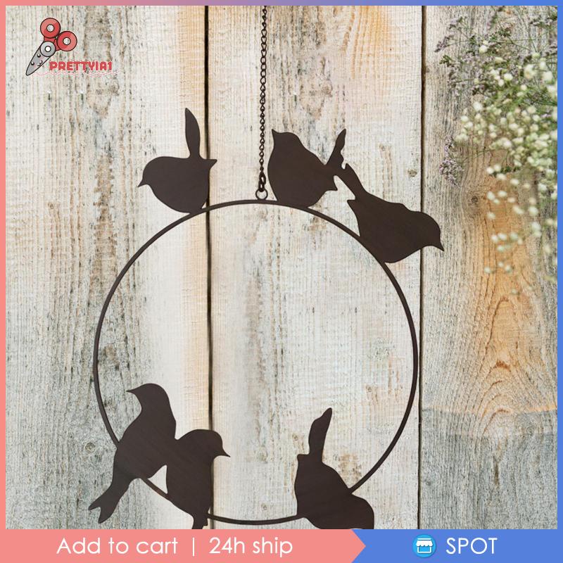 Decal Dán Tường Phòng Ngủ / Trong Nhà / Ngoài Trời Hình Chim Bằng Kim Loại Prettyia1