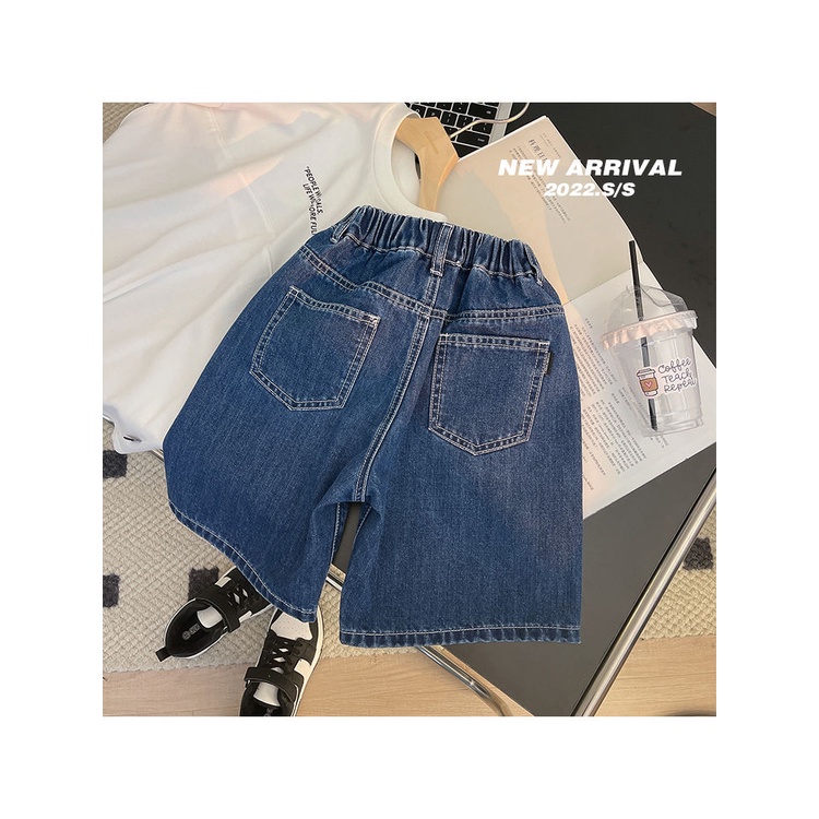 Quần Short Denim Phối Túi Lớn Thời Trang Mùa Hè 2023 Cá Tính Cho Bé Trai