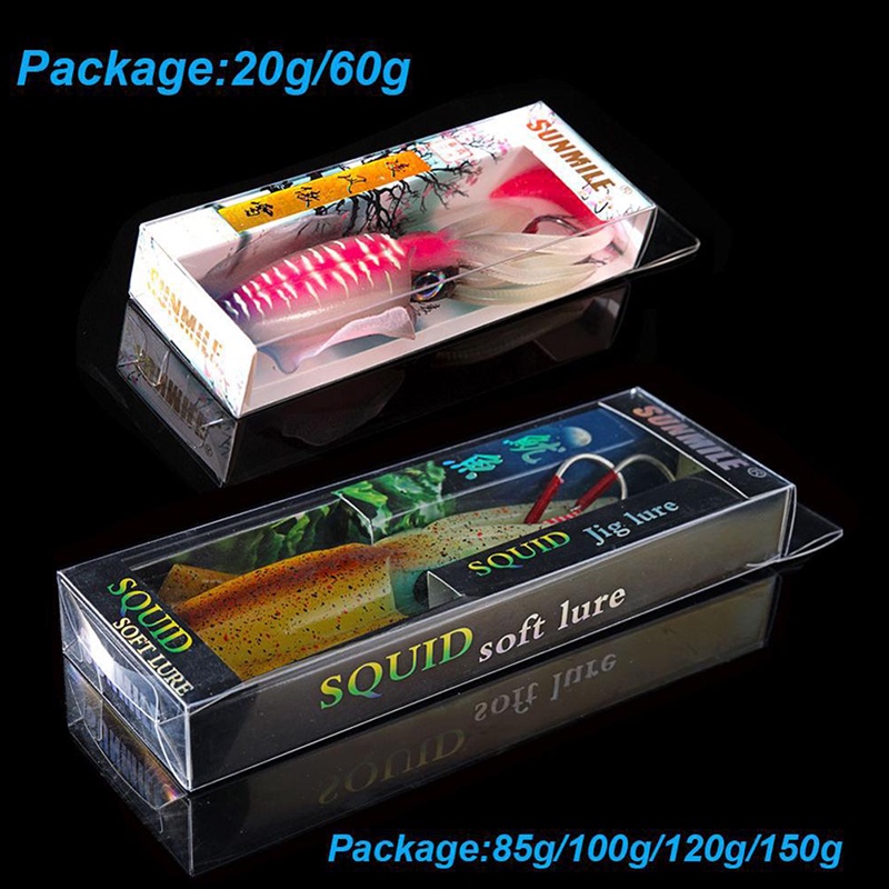 Mồi Câu Cá Giả Hình Con Mực Mềm Phát Sáng Trong Đêm 120g JR