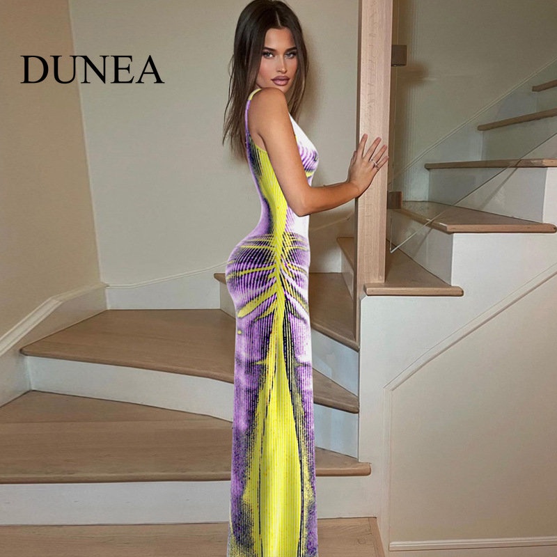 DUNEA Đầm Dài Hở Lưng Quyến Rũ Thời Trang Cho Nữ