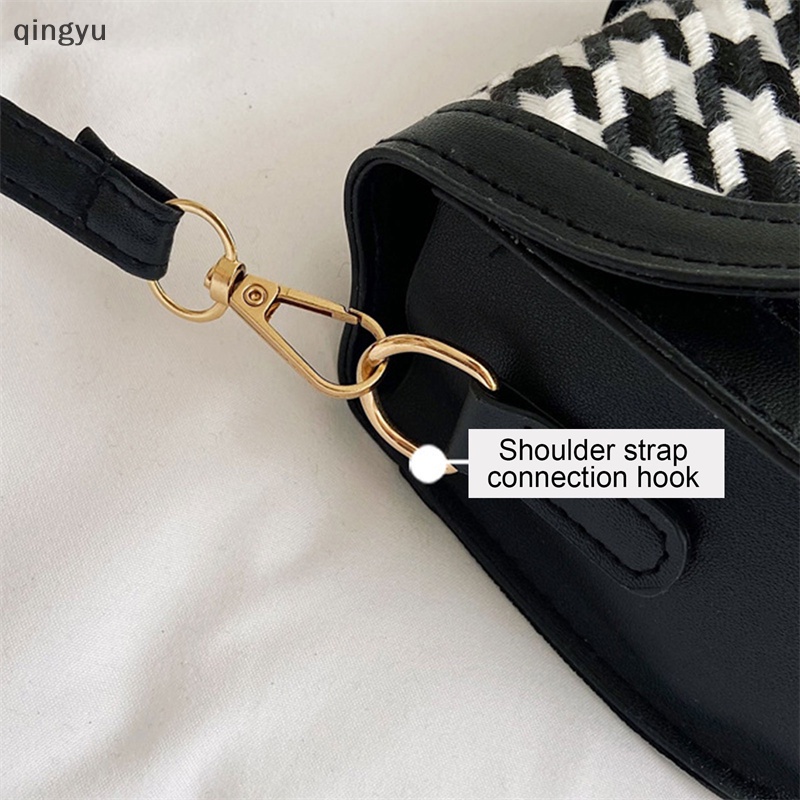 Qingyu Túi Xách Đeo Vai Hình Yên Ngựa Phong Cách Cổ Điển Phối Dây Xích Dành Cho Nữ