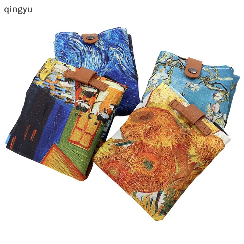 Qingyu Túi Tote In Tranh Van Gogh Dầu Paing Có Thể Tái Sử Dụng Cho Gia Đình