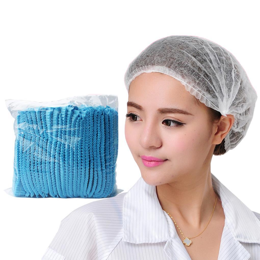 Set 100 Mũ Lưới Trùm Đầu Làm Việc Hóa Học / Phục Vụ Thực Phẩm Sử Dụng Một Lần