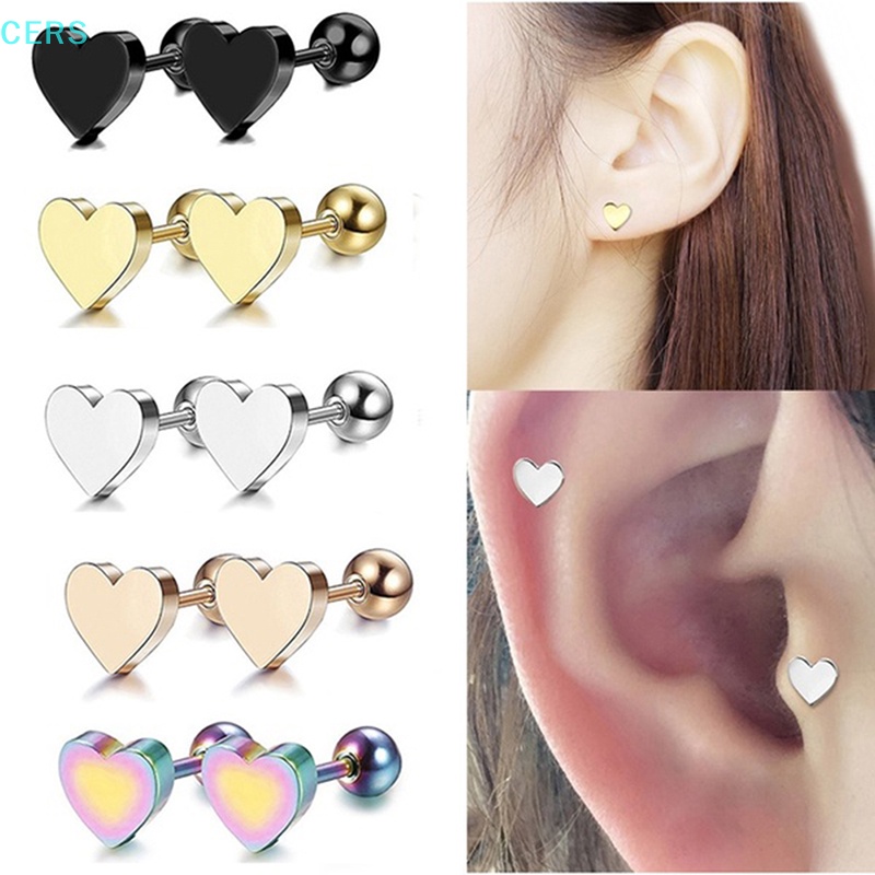 1 Khuyên Tai Hình Trái Tim Bằng Thép Không Gỉ RS
