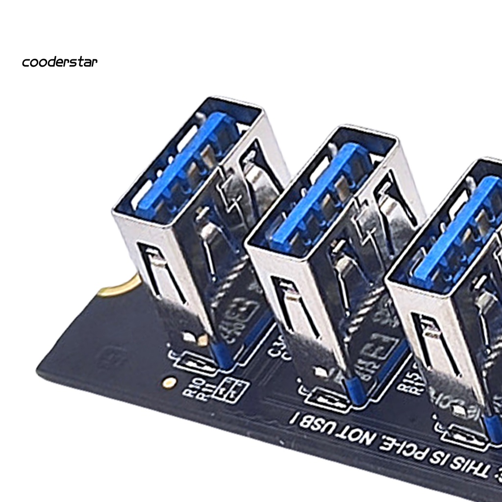 Card Mở Rộng Chuyên Nghiệp Tốc Độ Cao USB 3.0 M.2 NVME KEY-M Sang 4 Cổng PCI-E 1X Cho Miner