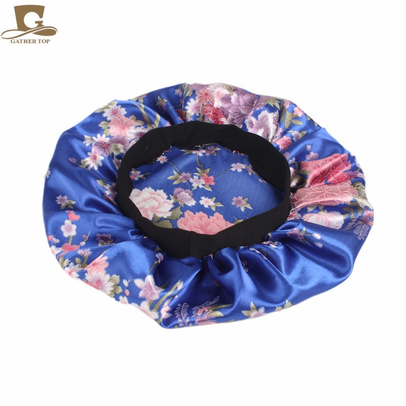 Mũ satin Rộng Vành Che Tóc Hóa Học Thời Trang Cho Nữ