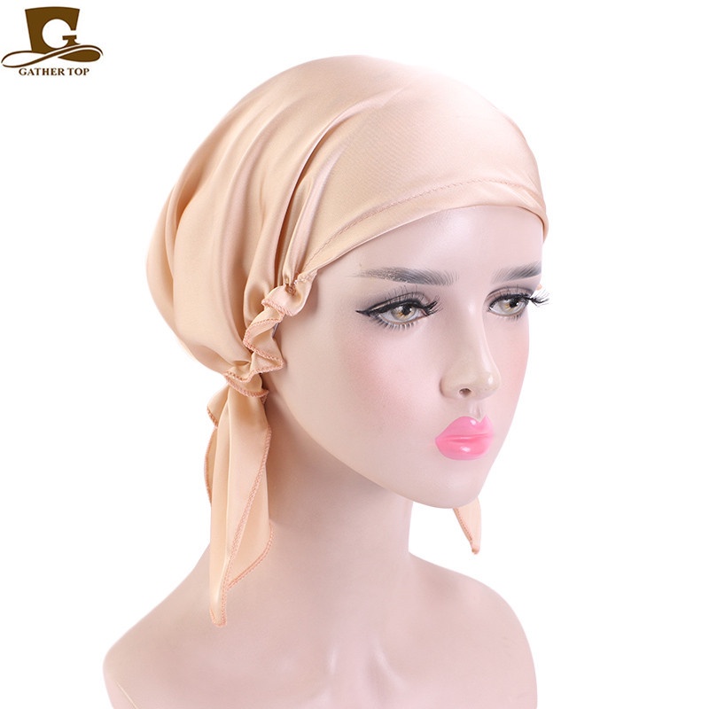Mũ Trùm Đầu Bằng Lụa satin Co Giãn Hình Tam Giác Cho Nữ