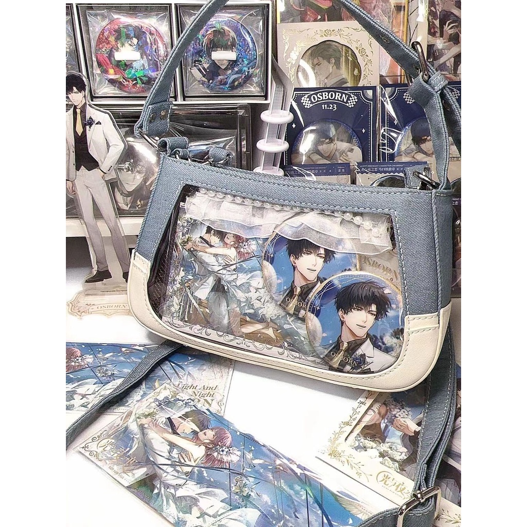 Túi Đeo Chéo Vai Y2k Cỡ Nhỏ Bằng Denim Trong Suốt Phong Cách Nhật Bản