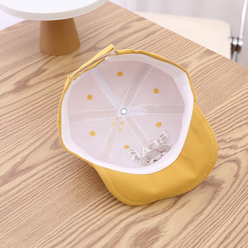 Mũ Lưỡi Trai Vải Cotton Mềm Mại Thêu Hình Gấu Đáng Yêu Cho Bé Từ 0-24 Tháng Tuổi