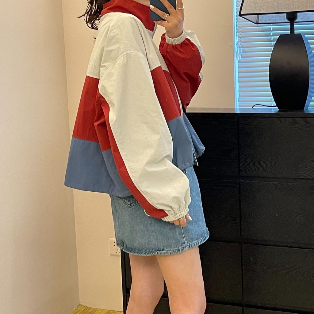 Áo Khoác Mỏng Cánh Dơi Chống Nắng Phối Màu Tương Phản Thời Trang Mùa Hè Cho Nữ