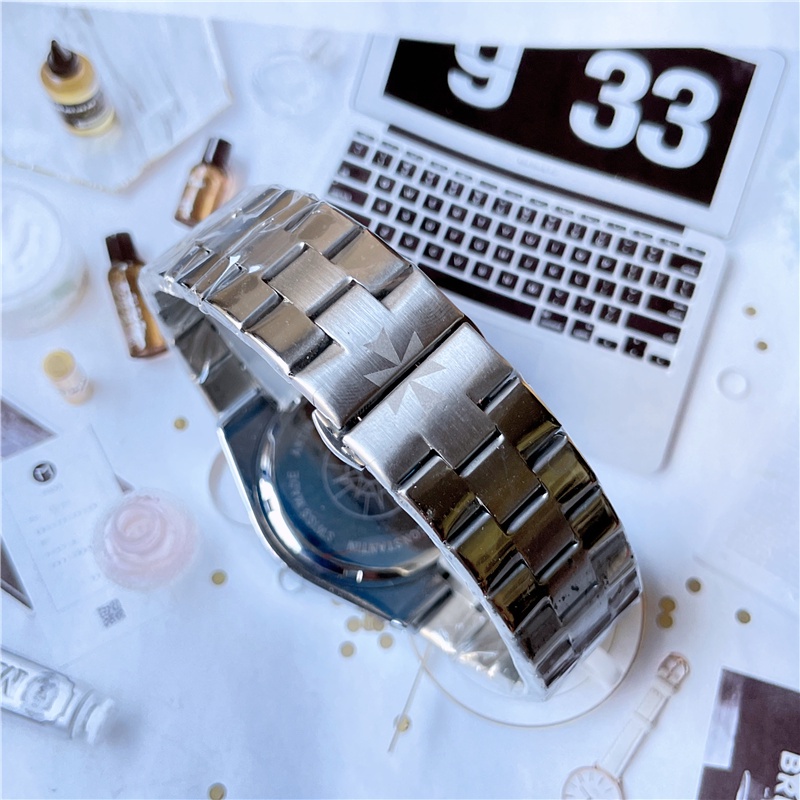 Đồng Hồ quartz Nam Hiển Thị Ngày 40mm Dây Thép Không Gỉ Phong Cách Doanh Nhân