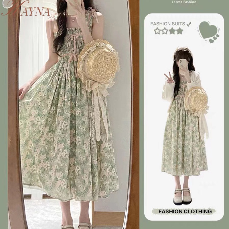 Đầm Voan Hoa Dáng Dài Thời Trang Pháp Quý Phái