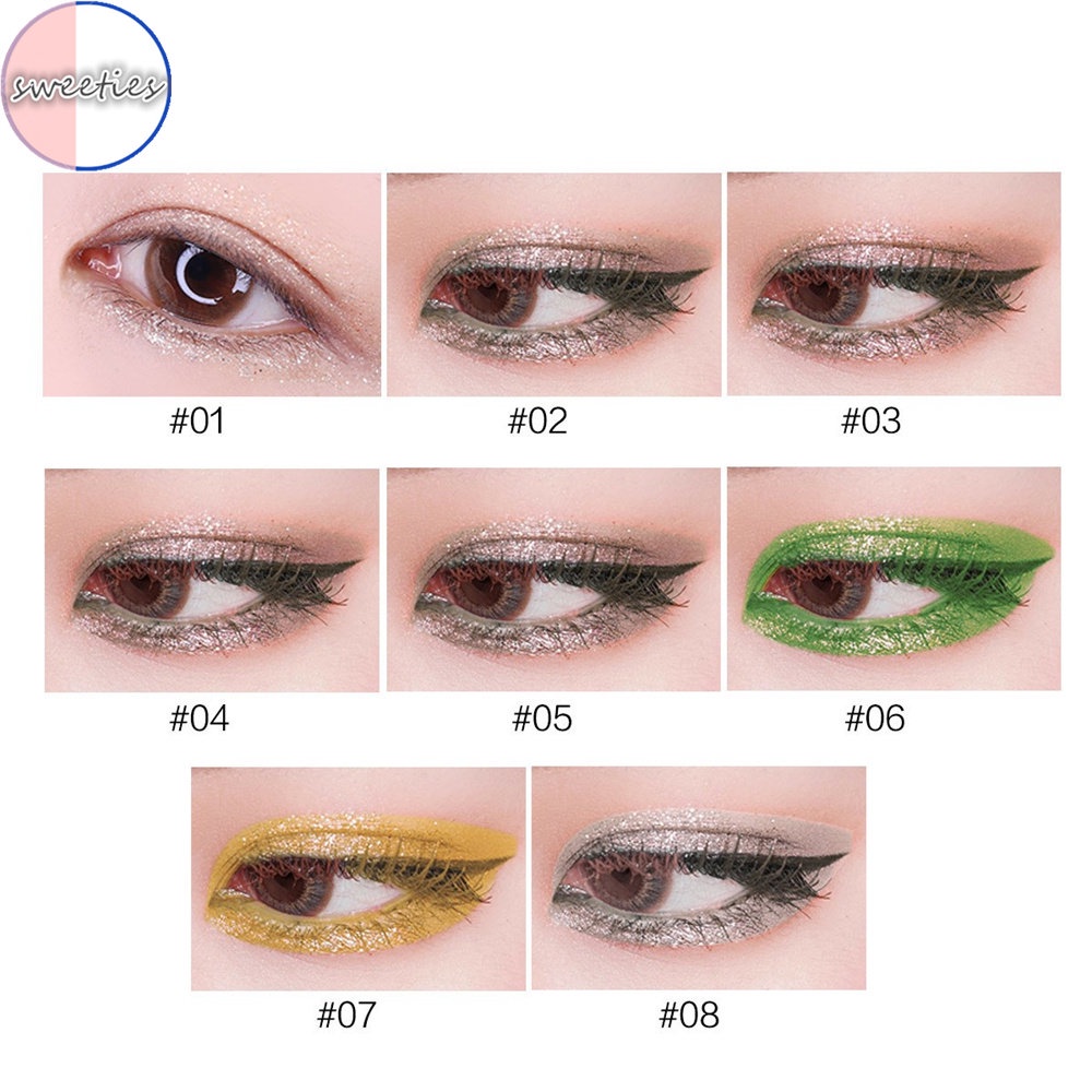 Phấn Mắt Dạng Lỏng Ánh Kim Tuyến Lấp Lánh Không Thấm Nước Nhanh Khô 8 Màu Tùy Chọn