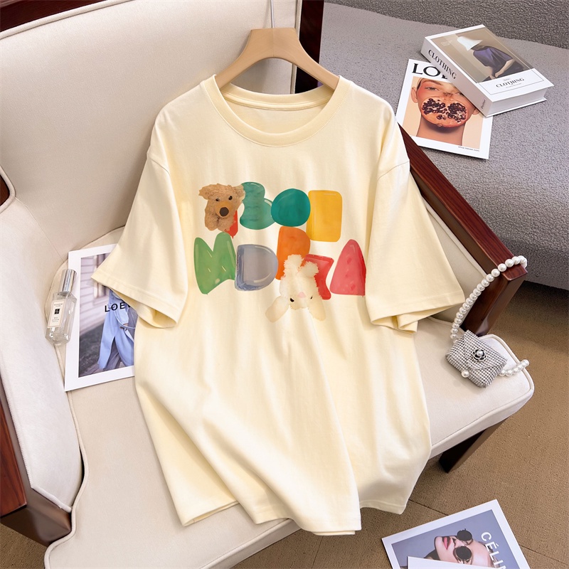 NRVP Áo Thun Nữ Tay Ngắn 100% Cotton In Hình Phong Cách Hàn Quốc Mới