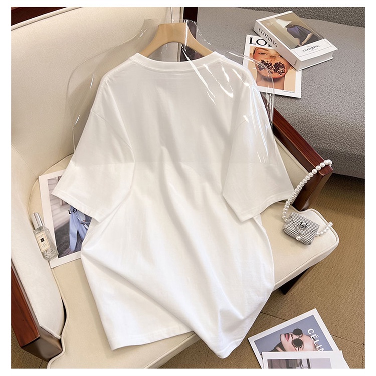 NRVP Áo Thun Nữ Tay Ngắn 100% Cotton In Hình Phong Cách Hàn Quốc Mới