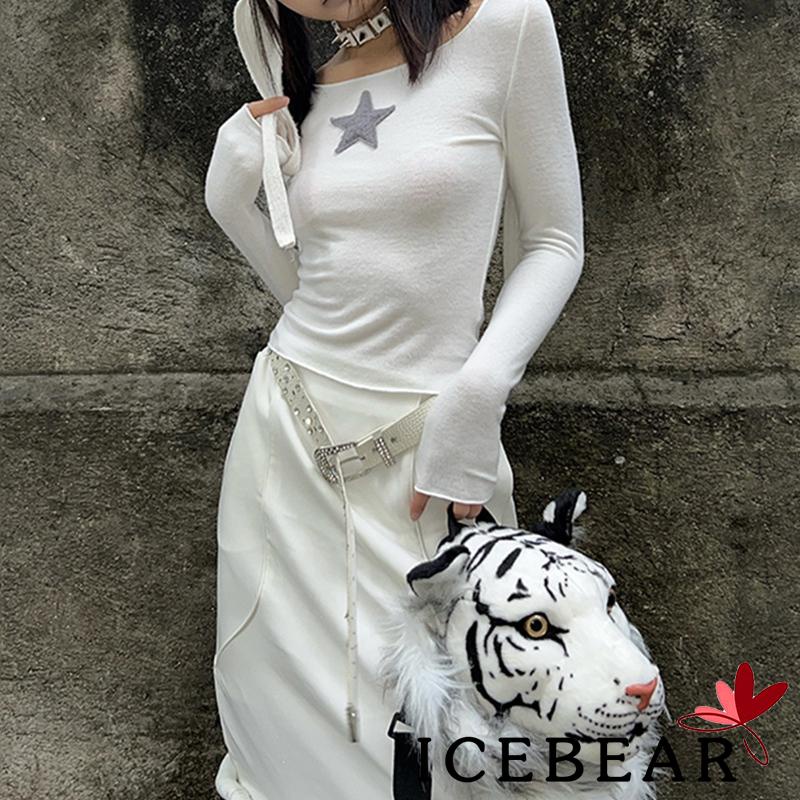Áo Thun Tay Dài Cổ Tròn Dáng Ôm In Hình Ngôi Sao Thời Trang Xuân Hè Cho Nữ