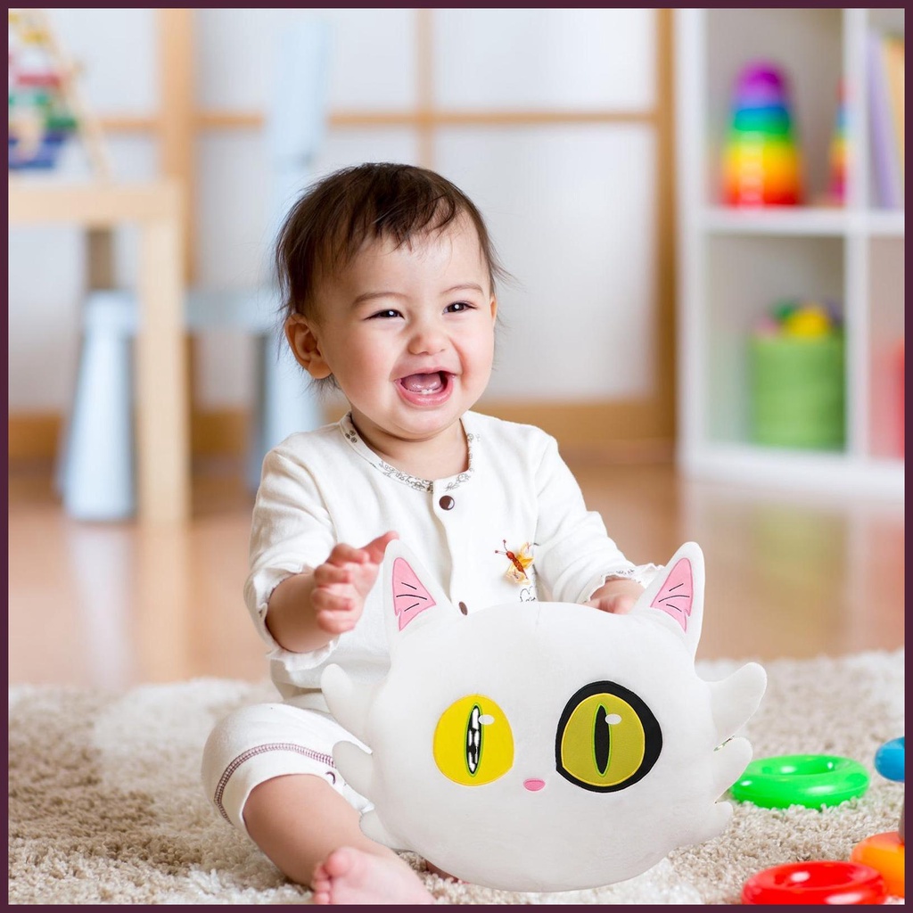 Mèo Nhồi Bông Mềm Mại Trang Trí Giường Ngủ
