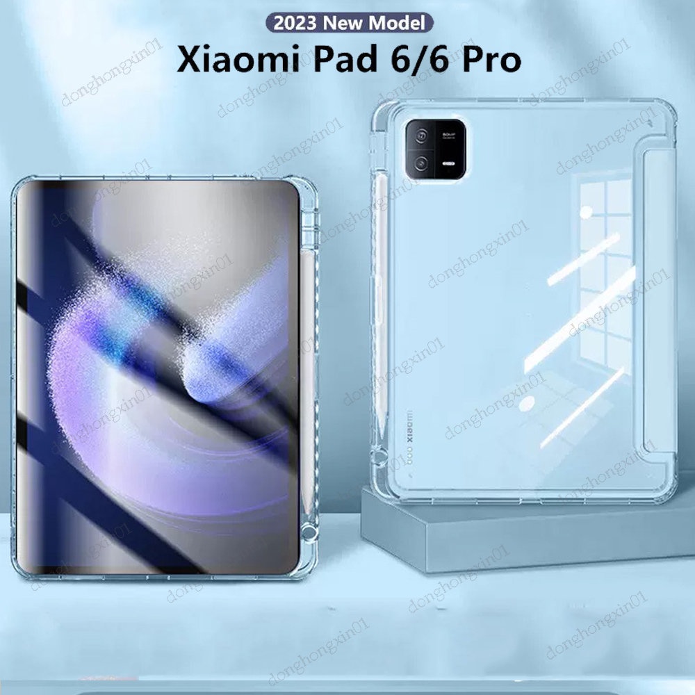 Bao Da Máy Tính Bảng PU Acrylic Cứng Nắp Gập Ba Khúc Có Ngăn Đựng Bút Cho Xiaomi Mi Pad 6 Pro 11 &quot;/ Xiaomi Pad 6 Pro 2023 Giá Đỡ