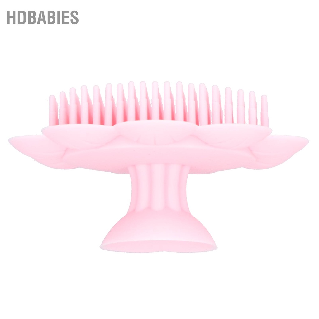 HDbabies Bàn chải tắm cho bé Massage cơ thể Làm sạch da bằng silicon màu hồng trên 6 tháng tuổi
